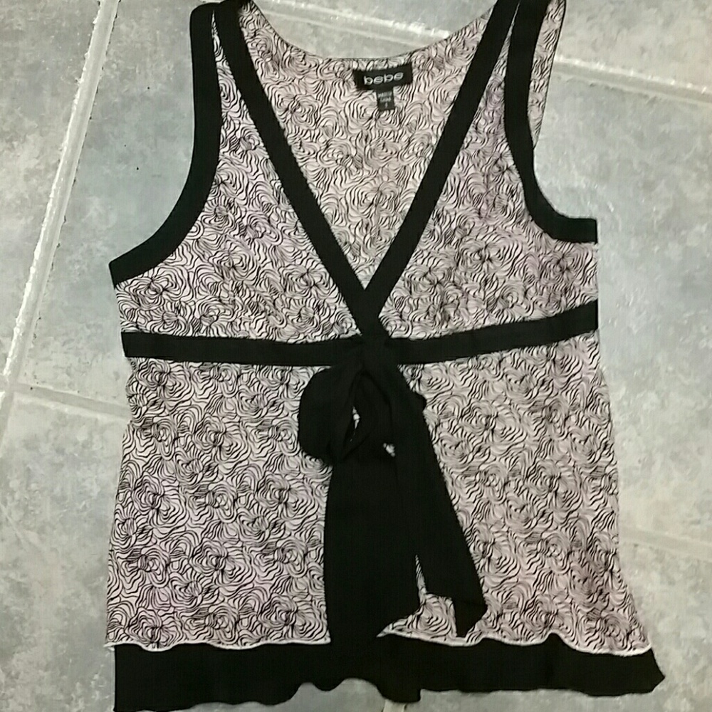 bebe silk sleeveless top